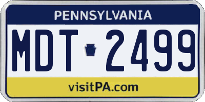 PA license plate MDT2499