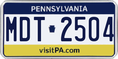 PA license plate MDT2504