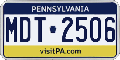 PA license plate MDT2506