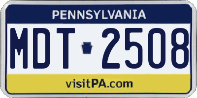 PA license plate MDT2508