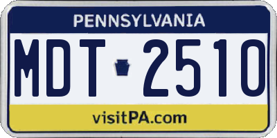 PA license plate MDT2510