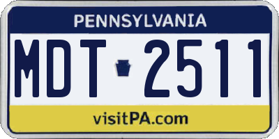 PA license plate MDT2511