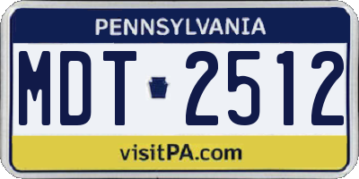 PA license plate MDT2512