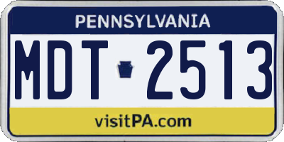 PA license plate MDT2513