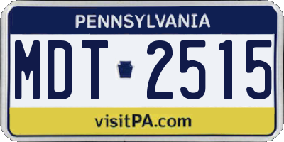 PA license plate MDT2515