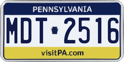 PA license plate MDT2516