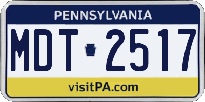 PA license plate MDT2517