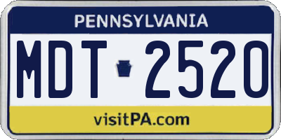 PA license plate MDT2520