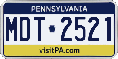 PA license plate MDT2521