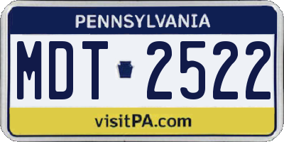 PA license plate MDT2522