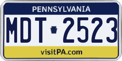PA license plate MDT2523