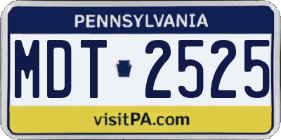 PA license plate MDT2525