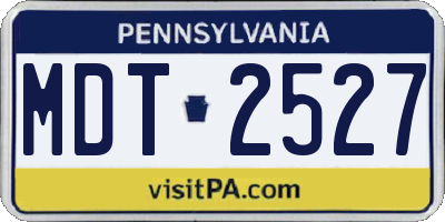 PA license plate MDT2527