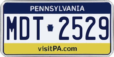 PA license plate MDT2529