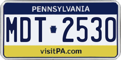 PA license plate MDT2530