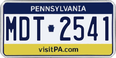 PA license plate MDT2541