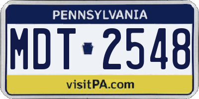 PA license plate MDT2548