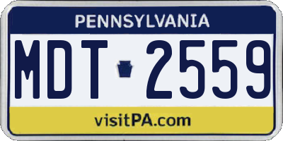 PA license plate MDT2559