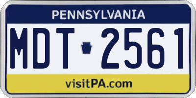 PA license plate MDT2561