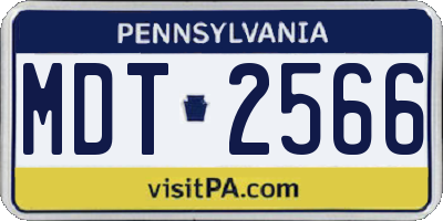 PA license plate MDT2566