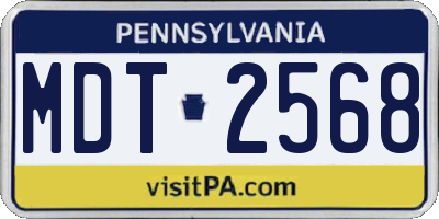 PA license plate MDT2568
