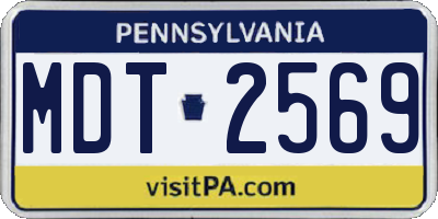PA license plate MDT2569