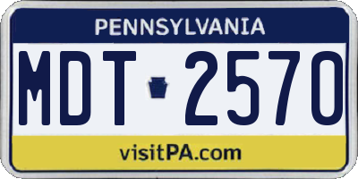 PA license plate MDT2570