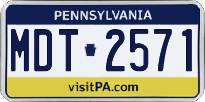 PA license plate MDT2571