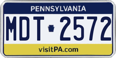 PA license plate MDT2572