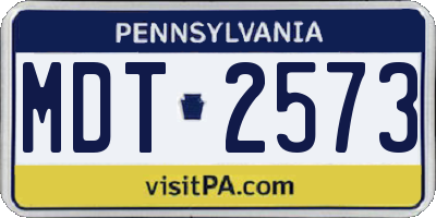 PA license plate MDT2573