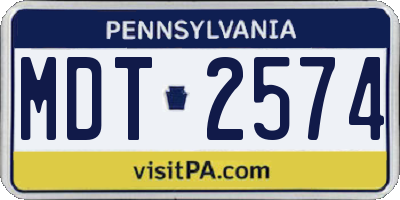 PA license plate MDT2574