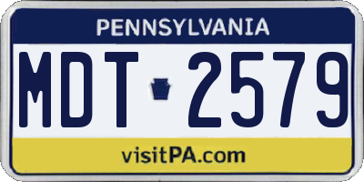 PA license plate MDT2579