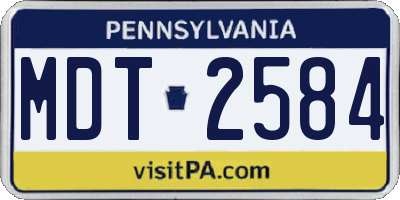 PA license plate MDT2584