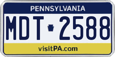 PA license plate MDT2588