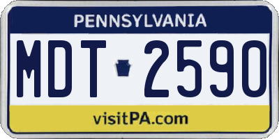 PA license plate MDT2590