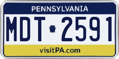 PA license plate MDT2591