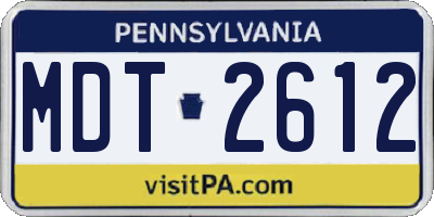 PA license plate MDT2612