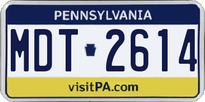 PA license plate MDT2614