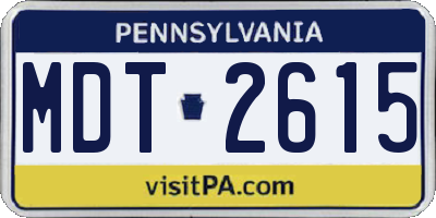 PA license plate MDT2615