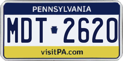 PA license plate MDT2620