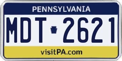 PA license plate MDT2621
