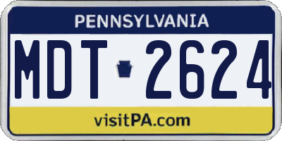 PA license plate MDT2624