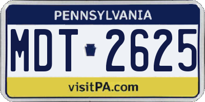 PA license plate MDT2625