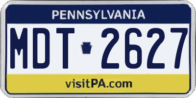 PA license plate MDT2627