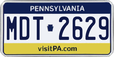PA license plate MDT2629