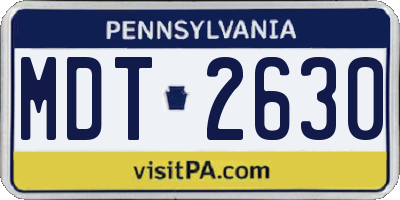 PA license plate MDT2630