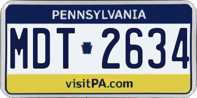 PA license plate MDT2634