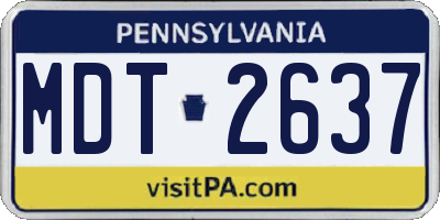 PA license plate MDT2637