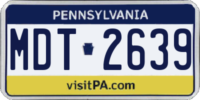 PA license plate MDT2639
