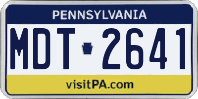 PA license plate MDT2641